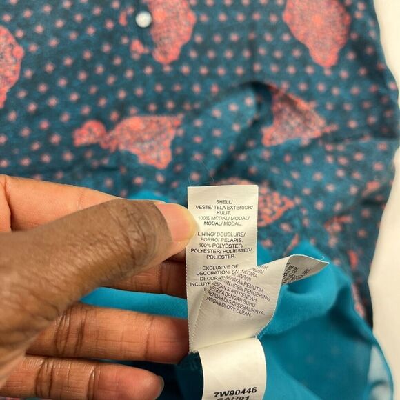 Lucky Brand Drawstring Shift Dress Medallion Print Sleeveless Cinch Waist SMALL - Picture 8 of 10